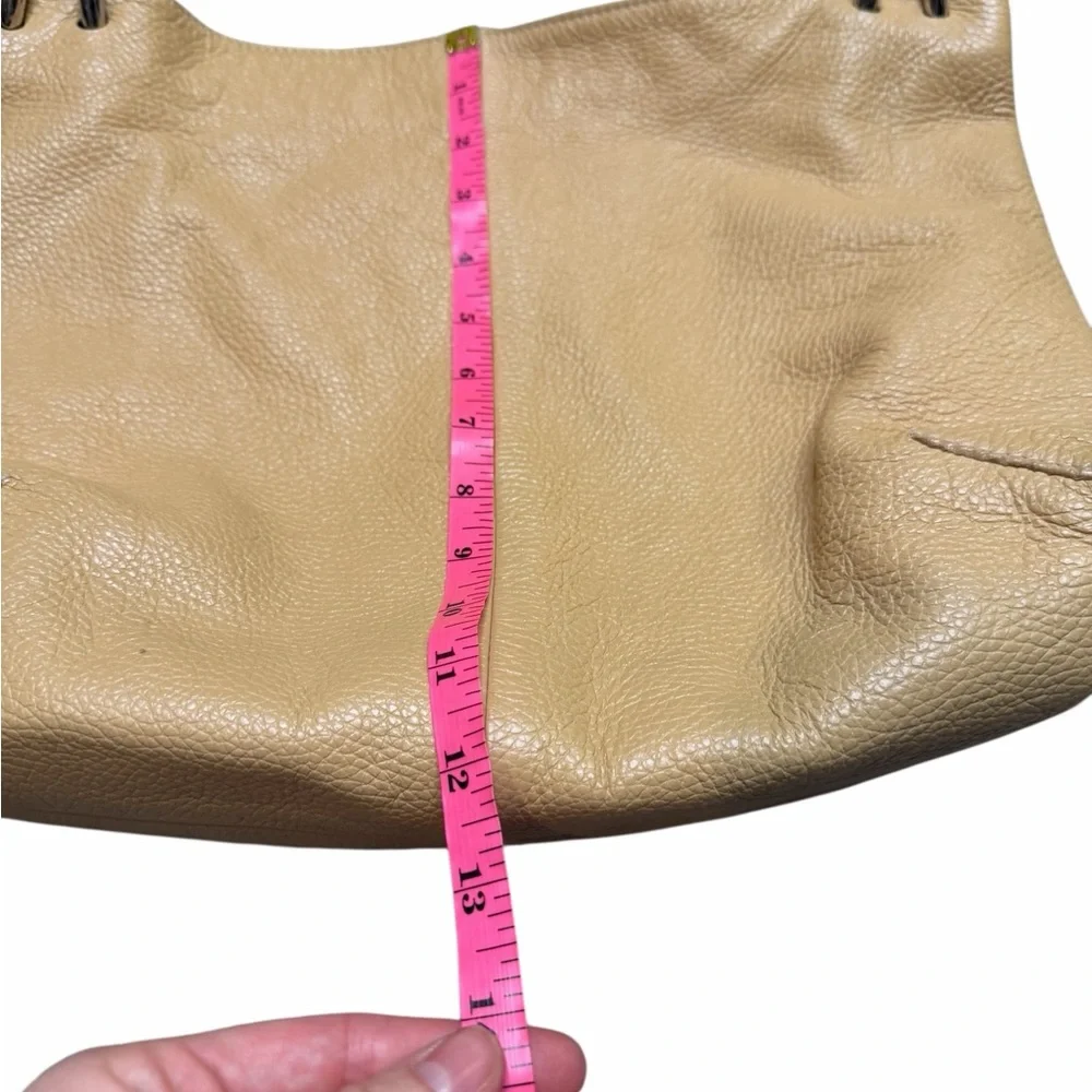 👜 Furla Genuine Leather Shoulder‎ Bag 🤍 Made in Italy Taupe Pebbled Hobo